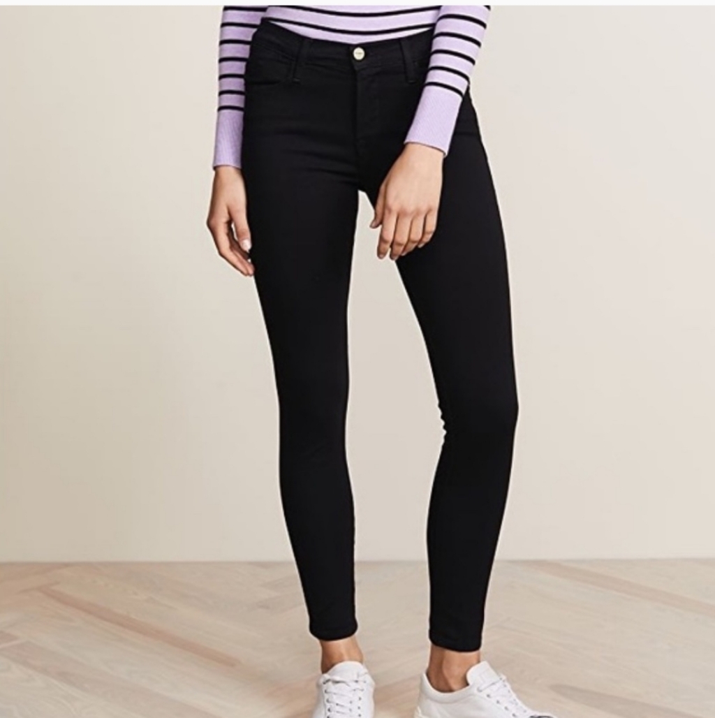 Frame Le Skinny De Jeanne Film Noir Black Jeans